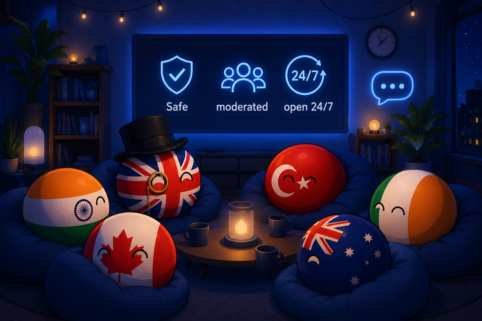 Country characters in a safe, moderated community space